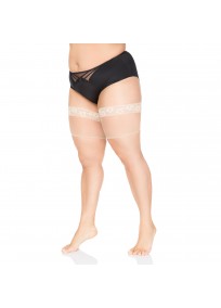 collants "basiques" grande taille - bandes courtes anti frottement Lida beige naturel