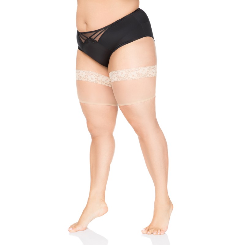 collants "basiques" grande taille - bandes courtes anti frottement Lida beige naturel