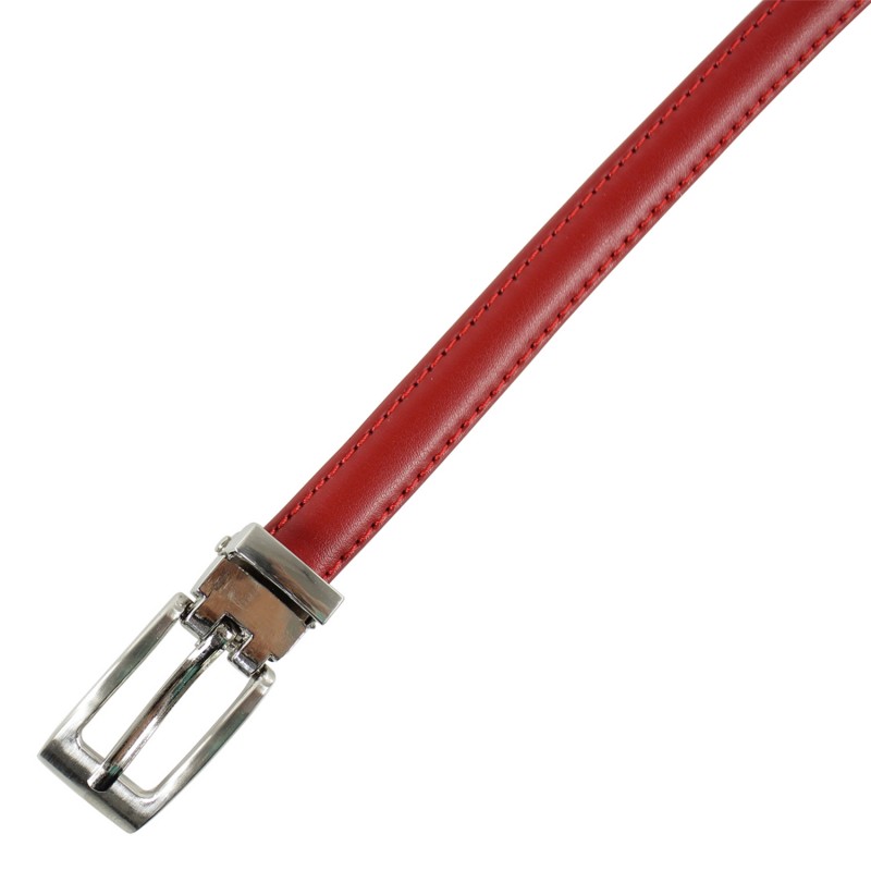 ceinture grande taille - fine ceinture 1.5 cm d'épaisseur rouge (détail)