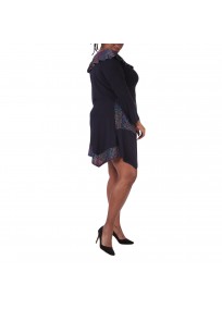 robe grande taille - robe asymétrique imprimée 2W (côté)