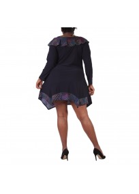 robe grande taille - robe asymétrique imprimée 2W (dos)