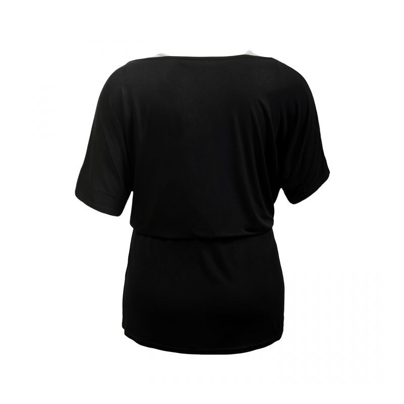 robe-tunique grande taille - tunique bicolore 2 en 1 TU coloris noir-gris (dos)