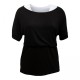 robe-tunique grande taille - tunique bicolore 2 en 1 TU coloris noir / blanc (face)