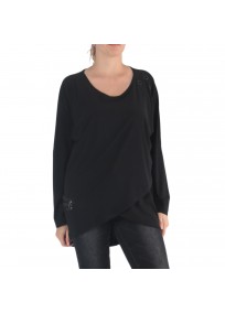pull grande taille - pull fin avec 3 trous noirs 2W (face)