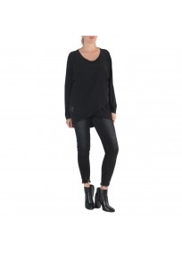 pull grande taille - pull fin avec 3 trous noirs 2W (face)