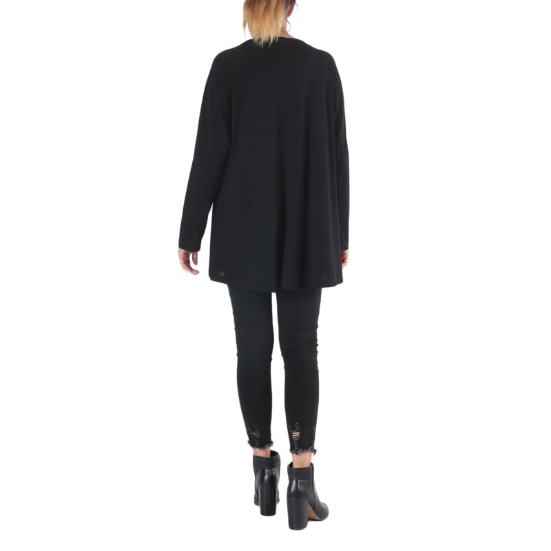 pull grande taille - pull fin avec 3 trous noirs 2W (dos)