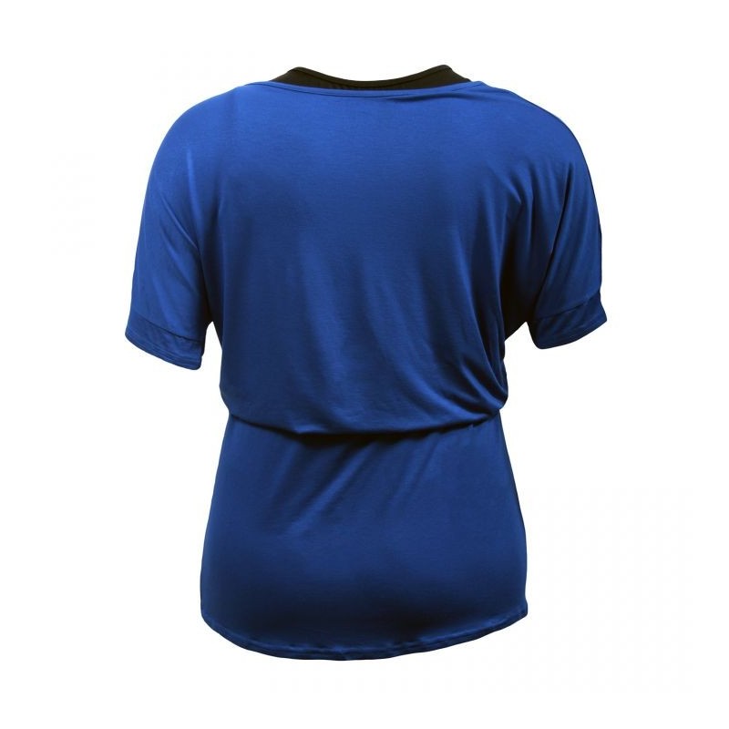 robe-tunique grande taille - tunique bicolore 2 en 1 TU coloris bleu / noir (dos)