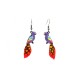 Boucles d'oreilles pendantes perroquets à plume