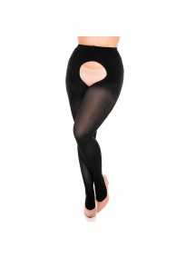 collant ouvert grande taille - collant ouvert opaque 60 deniers Glamory coloris noir