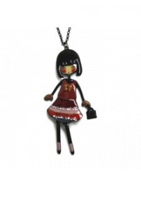 collier fantaisie grande taille - collier pepette Lolita coloris rouge "les pepettes" Lol bijoux