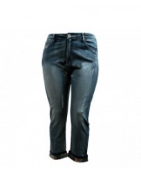 jeans grande taille - jeans boyfriend 7/8ème revers libery (face)