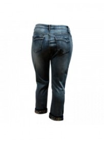 jeans grande taille - jeans boyfriend 7/8ème revers libery (dos)