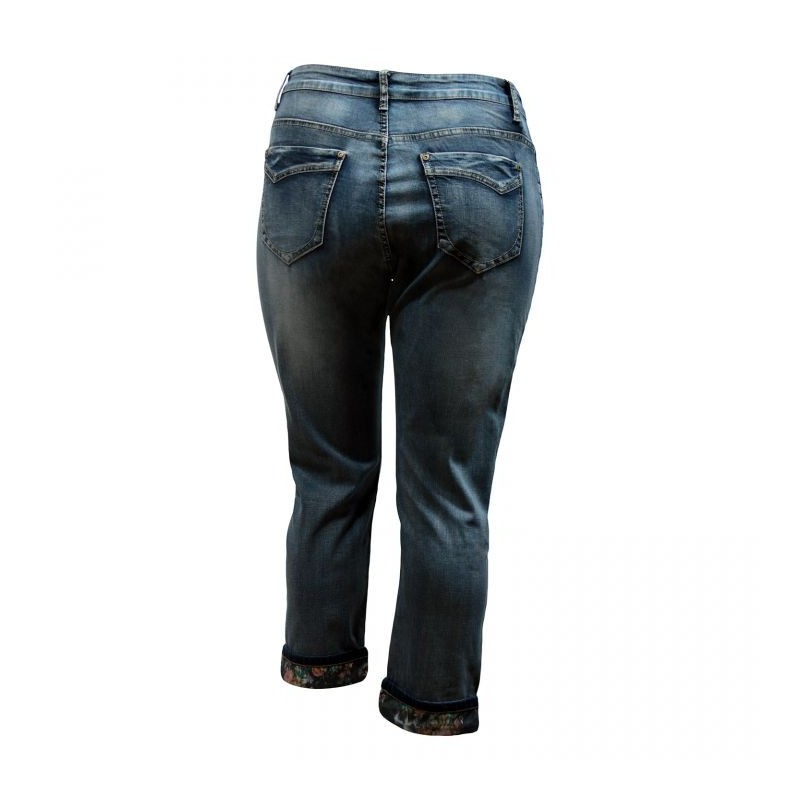 jeans grande taille - jeans boyfriend 7/8ème revers libery (dos)