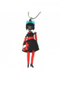 collier fantaisie grande taille - collier mini pepette Kate coloris noir lol bijoux