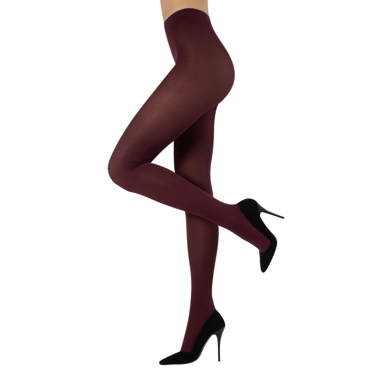 Collant Cette opaque "Dublin" 60 deniers grande taille coloris AUBERGINE (porté)