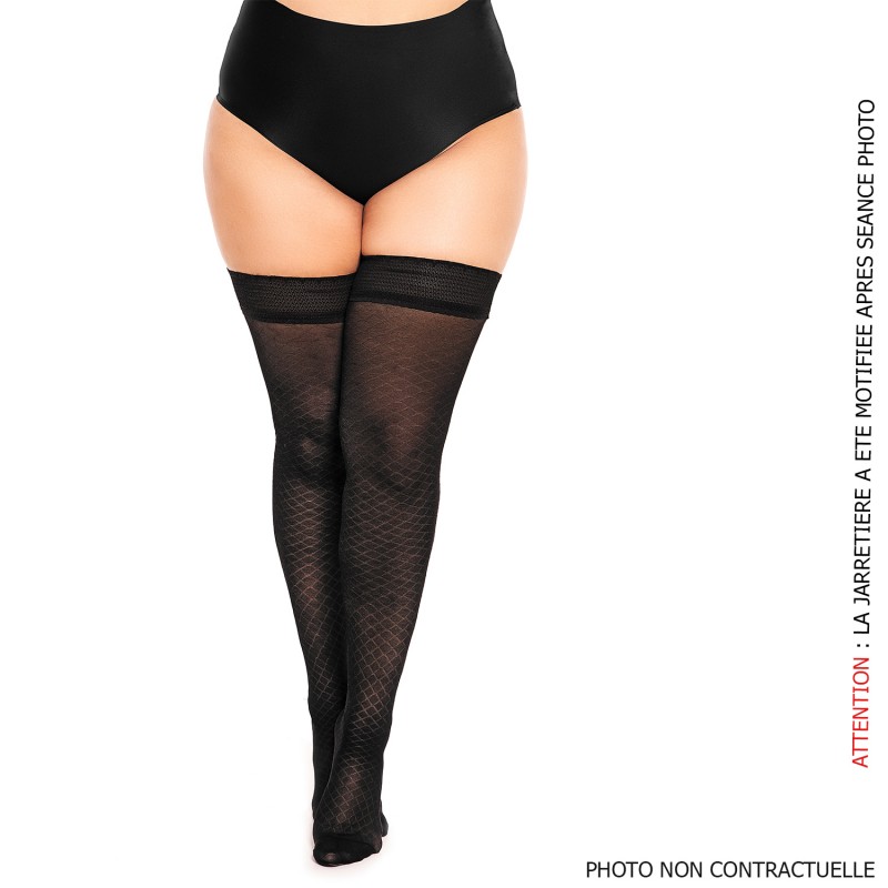 Bas grande taille - bas autofixant fantaisie "Honey" 30 deniers Glamory face