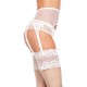 porte jarretelles grande taille - porte jarretelles 6 attaches Glamory BLANC (porté silhouette)