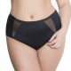 Culotte haute grande taille avec empiècements transparents sur les côtés "Pearl" noire de la marque Julimex
