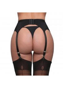 porte jarretelles noir en lycra grande taille 4 attaches, vue de dos