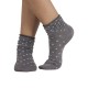 Chaussettes grises en coton à bords roulottés sans compression à pois de la marque Cette