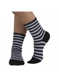 Chaussettes en coton à bords roulottés sans compression rayées de la marque Cette