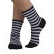 Chaussettes en coton à bords roulottés sans compression rayées de la marque Cette