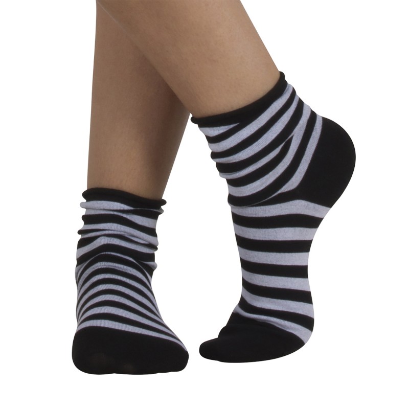 Chaussettes en coton à bords roulottés sans compression rayées de la marque Cette