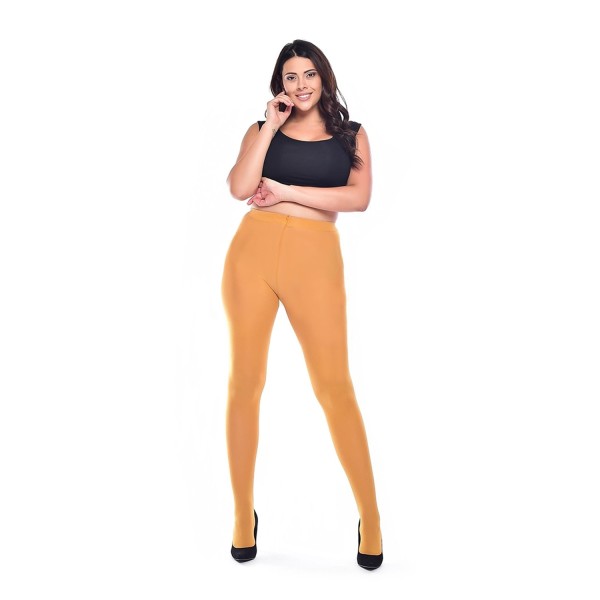 collant coloré grande taille - collant opaque moutarde pamela mann