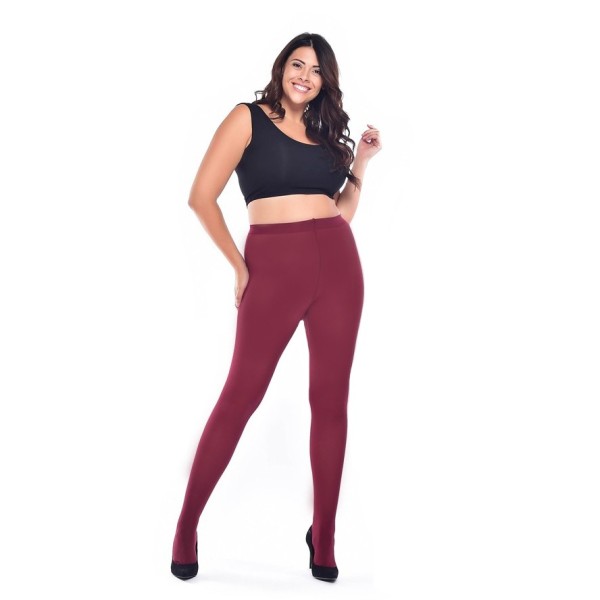 collant bordeaux coloré grande taille confortable Pamela Mann