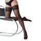 Bas autofixant fin grande taille noir Versailles Cette