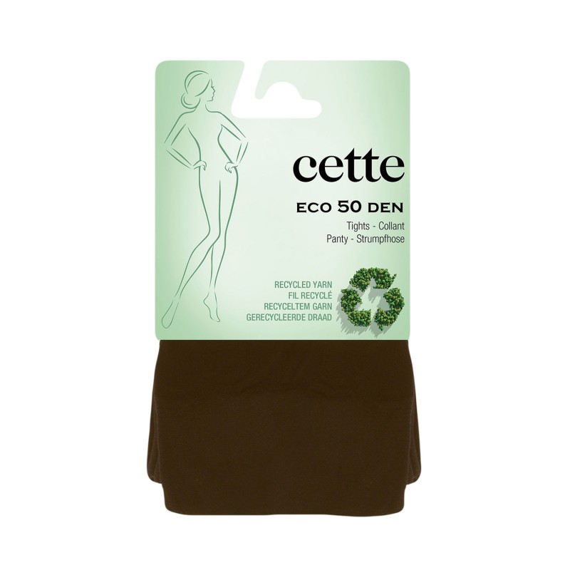 Collant grande taille recyclé 50 deniers coloris walnut sous emballage
