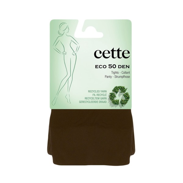 Collant grande taille recyclé 50 deniers coloris walnut sous emballage