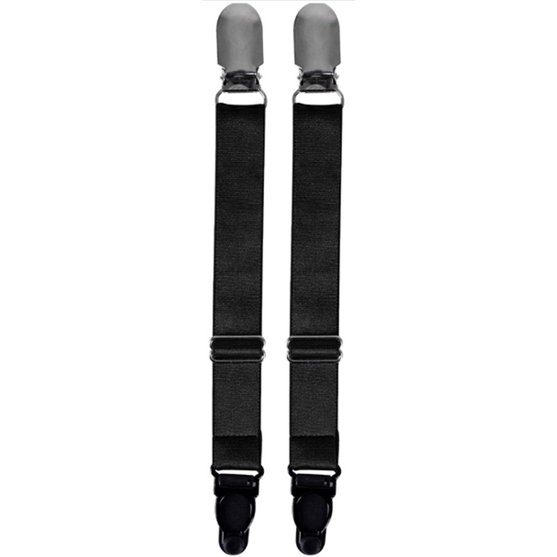 Longues attaches jarretelles metalliques reglables de 16 à 22 cm coloris noir