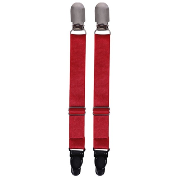 Longues attaches jarretelles metalliques reglables de 16 à 22 cm coloris rouge