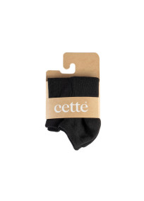 Chaussettes basses noires en coton sans couture de la marque Cette (photo emballage)