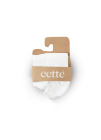 Chaussettes basses blanches en coton sans couture de la marque Cette (photo emballage)
