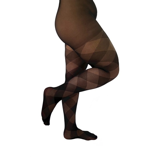 collant motif losanges grande taille Pamela Mann (face)