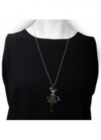 collier fantaisie grande taille - collier pepette Zoé coloris vert lol bijoux (porté)