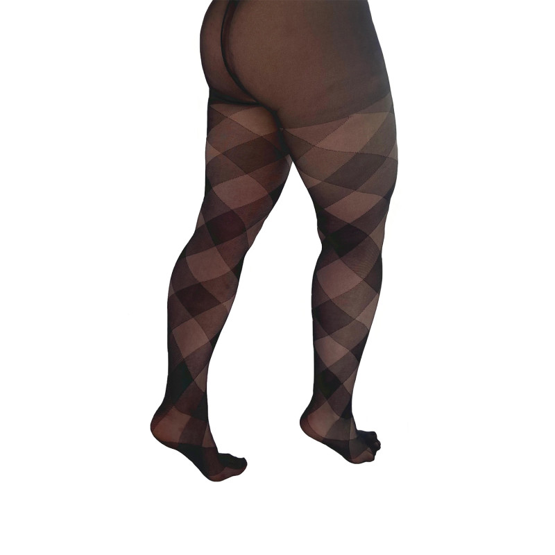 collant motif losanges grande taille Pamela Mann (dos)