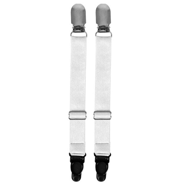 Longues attaches jarretelles metalliques reglables de 16 à 22 cm coloris BLANC