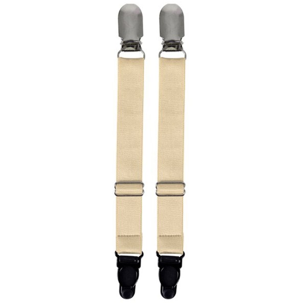 Longues attaches jarretelles metalliques reglables de 16 à 22 cm coloris écru