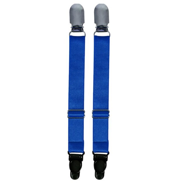 Longues attaches jarretelles metalliques reglables de 16 à 22 cm coloris BLEU