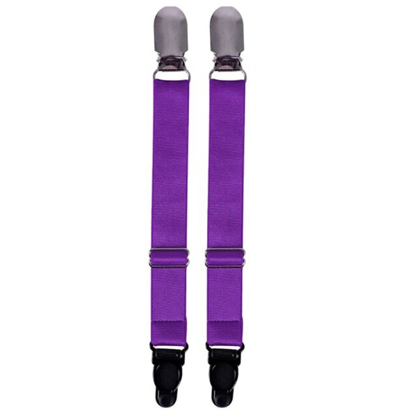 Longues attaches jarretelles metalliques reglables de 16 à 22 cm coloris VIOLET