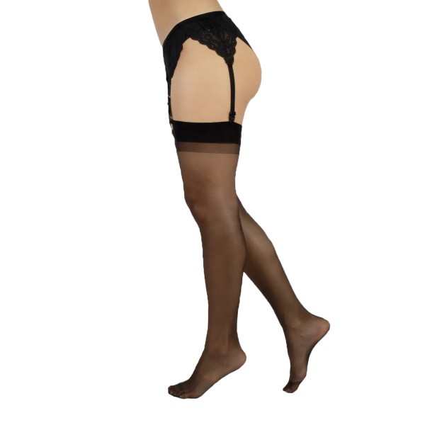 Bas fin noir, classique "cristal" 20D Cette