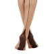 Bas couture talon pyramidal grande taille "Berlin" Cette coloris naturel / noir