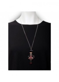 collier fantaisie grande taille - collier pepette Dominique Lena marron lol bijoux (porté)