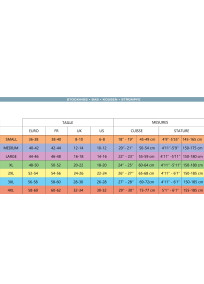 Guide des tailles Cette pour bas classiques