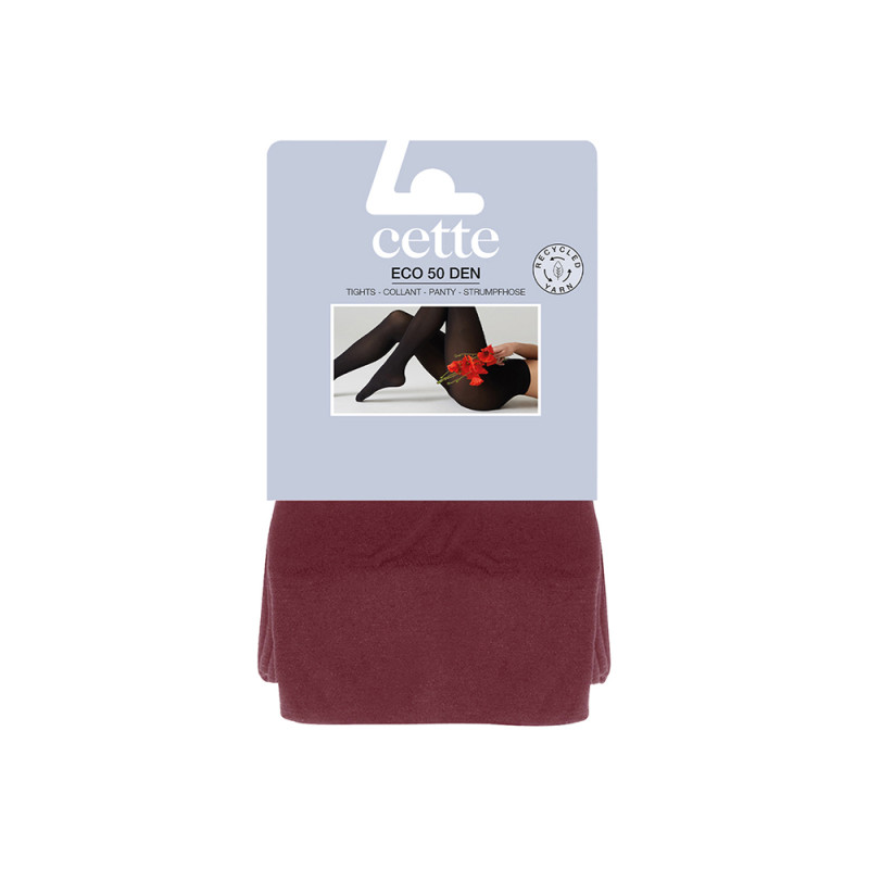 Collant grande taille recyclé 50 deniers coloris burnt russet sous emballage