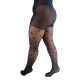 Collant fin noir plumetis motif coeurs de la marque Pamela Mann Curvy