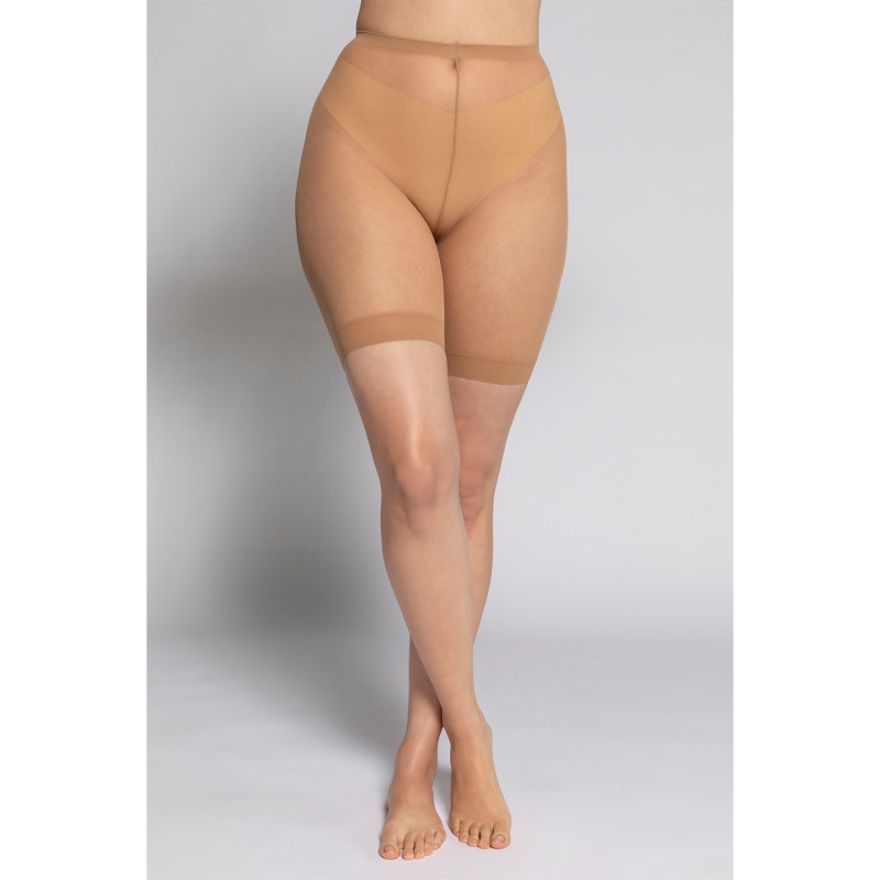 Demi collant fin anti frottement Ulla Popken 30 deniers coloris teint (face)
